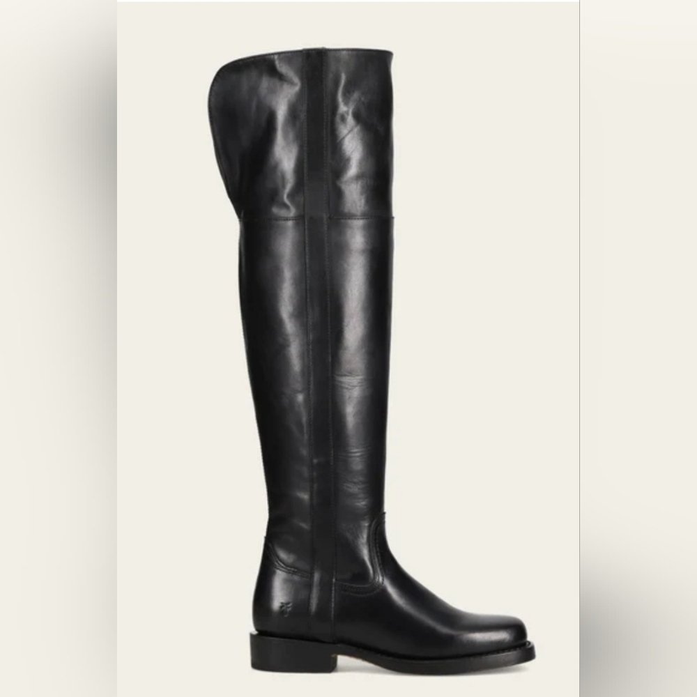 Black Leather Over-the-Knee  Boot - Picture 9 of 15